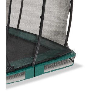 Dettaglio: Trampolino interrato verde EXIT Allure Premium con rete di sicurezza.