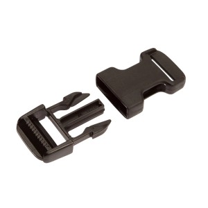 Boucle brevetée en plastique noir Conacord, 68 mm, pour sangles de tension.