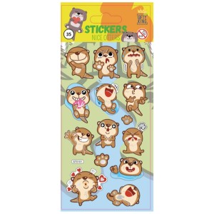 Stickers Nice Otters design 3D, 8,5x19,5 cm, pour tatouages muraux et projets de décoration.