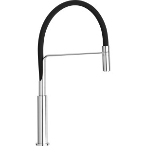 Mitigeur de cuisine baliv KI-1330 noir/chrome avec flexible.