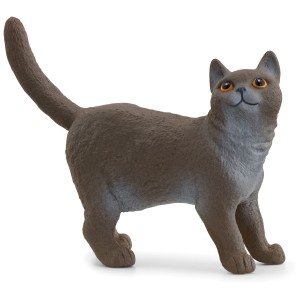 Figurine détaillée de chat British Shorthair Schleich de l'univers Farm World.