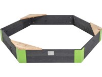 Exit Holzsandkasten Aksent sechseckig Grau 160 x 140 cm