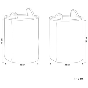 Beliani Paniers de rangement Archa, lot de 2, coton, blanc, avec poignées.