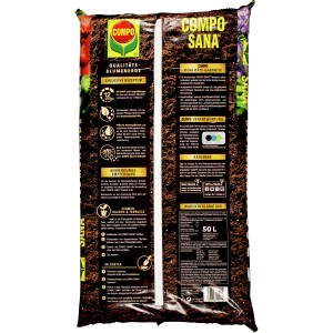 Sacco di terriccio universale Compo Sana di qualità 50L: Terriccio universale con nutrienti per piante da interno, balcone e giardino.