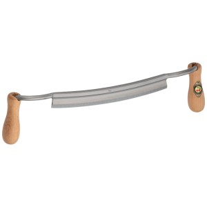 Kirschen sgorbia da pialla, lama curva in acciaio con manici in legno, larghezza 250 mm.