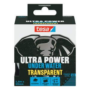 Emballage Ruban de réparation Tesa Ultra Power Under Water, transparent, 1,5 m x 5 cm.