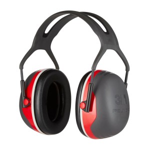 Casque antibruit 3M Peltor X3A : gris, rouge, blanc. Protection auditive efficace en milieu bruyant.