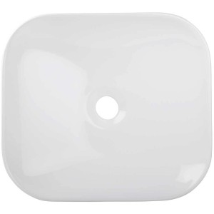 Vasque à poser ovale blanche en céramique Cuando, 45 cm, pour salles de bains modernes.