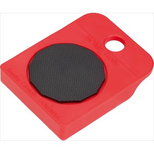Roulette de mobilier rouge, capacité 150 kg, avec plateau tournant pour un transport facile.