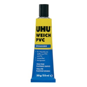 UHU colla per PVC morbido, tubo da 30g, adesivo speciale per plastiche flessibili.
