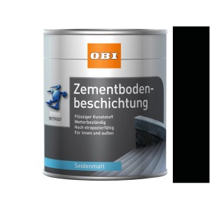 OBI Zementbodenbeschichtung, tiefschwarz, seidenmatt, 750ml Dose. Für Betonböden im Innen- und Außenbereich.