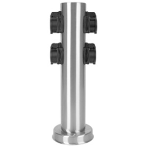 Colonnina energetica GardenLine Inox con 4 prese per esterni.