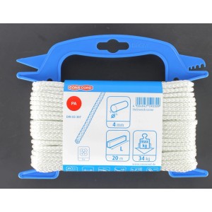 Corda in poliestere Conacord, diametro 4 mm, lunghezza 20 m, su bobina blu.
