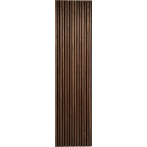 Pannello acustico in noce oliato su feltro acustico nero per rivestimento pareti, 240 cm