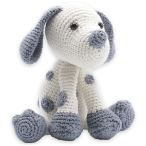 Hardicraft Set uncinetto Cucciolo Brix, grigio-bianco, altezza ca. 20 cm. Set fai-da-te per un simpatico cagnolino.
