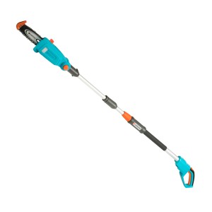 Élagueuse télescopique à batterie Gardena TCS 20/18V P4A solo, extensible pour l'élagage des arbres jusqu'à 4 m de hauteur.