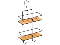 MSV Duschregal Kim Bambus und Stahl Schwarz 2 Ebenen MSV Duschregal Kim Bambus und Stahl Schwarz 2 Ebenen