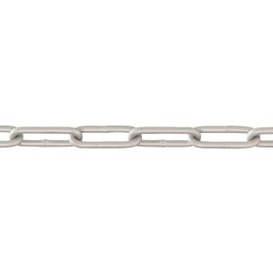 Silberne Conacord Schweißkette, Form C, aus Stahl, 3 mm stark, als Meterware.