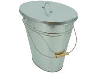 Valo Ascheeimer oval mit Deckel 24 l verzinkt (HxBxT) 35 x 40 x 28 cm