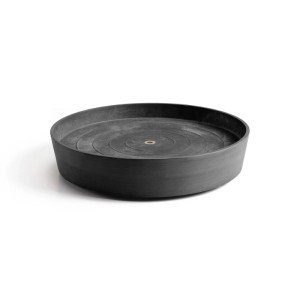 Soucoupe Ecopots Amsterdam gris foncé avec roulettes, 41,6 cm, pour pots de fleurs.