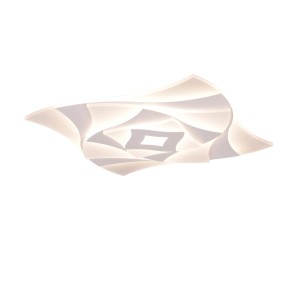 Moderna lampada da soffitto a LED Trio Akita bianca, 48x48cm, con design geometrico.