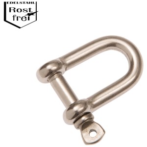 Grillo dritto, larghezza bocca 20 mm, in acciaio inox per funi fino a 10 mm.