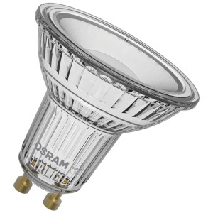 Osram LED riflettore PAR16, GU10, dimmerabile, 2700K, 6.9W, in vetro.