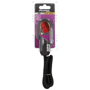 Tendeur de bagage Master Lock avec mousqueton, 80 cm, capacité de charge jusqu'à 40 kg, pour voyage et transport.