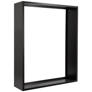 Étagère à bois Nouvel Nova, métal anthracite, design ouvert, 150x35x122,5 cm.