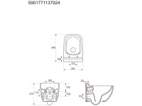Baliv Wand-WC-Set Cleveland Keramik mit Slim-WC-Sitz Weiss Baliv Wand-WC-Set Cleveland Keramik mit Slim-WC-Sitz Weiss