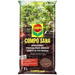 Compo Sana terreau pour bonsaïs, 5 litres, pour des bonsaïs sains en intérieur et extérieur.