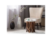 Table d'appoint Beliani Houma en matériau bois MDF Marron Ø 36 cm / H 41 cm