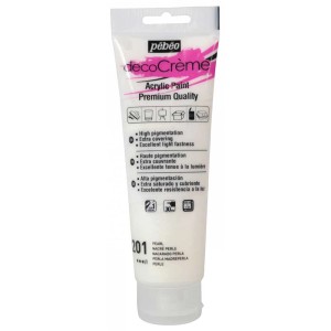 Pébéo Decocreme Perlmutt, 120ml Tube Acrylfarbe für Künstlerbedarf.
