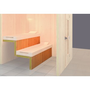 Kit d'économie d'énergie Weka pour sauna : réduction du volume avec revêtement en épicéa pour une meilleure efficacité énergétique.