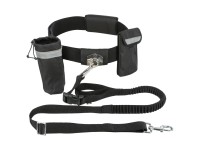 Trixie Bauchgurt Schwarz mit Leine bis 40 kg