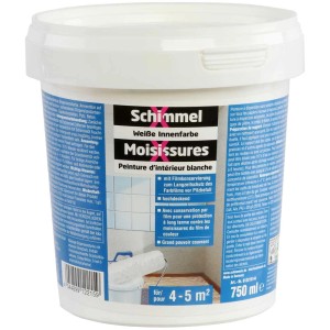 Secchio di SchimmelX Emulsione per interni antimuffa, pittura murale bianca per interni, 750ml.