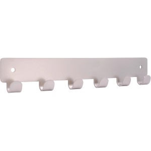 Siro Hakenleiste mit 6 Haken, Metall Nickel matt, 240mm Länge.