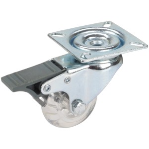Doerner + Helmer Lenkrolle mit Feststeller, Stahl verzinkt, Ø 5 cm. Rolle für Möbel und Geräte.