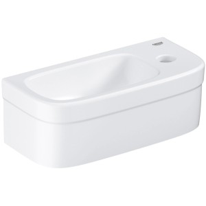 Lavabo Grohe Euro Ceramic, blanc alpin, 37 cm, avec surface PureGuard et trou de robinet.