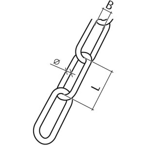 Dettaglio di una catena pluviale Conacord in polietilene nero con dimensioni.