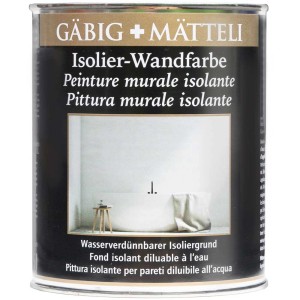 Dose Gäbig + Mätteli Isolierfarbe 0,75l für Innen & Außen. Isoliert Nikotin-, Wasserflecken uvm.