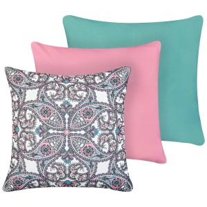Beliani Cuscini da giardino Tide in poliestere multicolore 45 x 45 cm / Set da 3