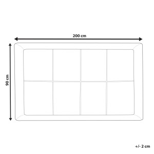 Topper materasso Beliani Mulhacen bianco in cotone Japara, 90x200 cm, dimensioni