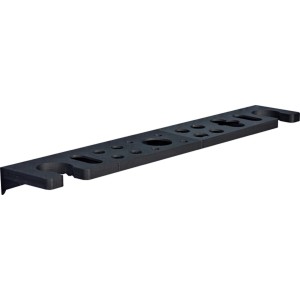 Barre à outils noire Küpper pour systèmes de panneaux perforés pour le rangement des outils.
