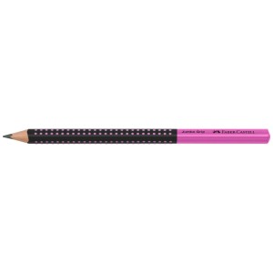 Faber-Castell Jumbo Grip Bleistift, schwarz-pink, mit Soft-Grip-Zone.