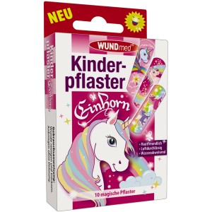 Cerotti per bambini con motivo unicorno, 10 pezzi. Ideali per piccole ferite, adatti ai bambini e delicati sulla pelle.