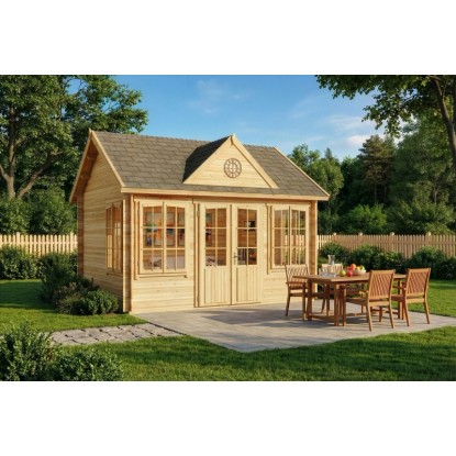 Alpholz Abri de jardin en bois toit deux versants Non traité 400 cm x 296 cm