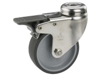 Doerner + Helmer Apparate-Lenkrolle mit Feststeller und Rückenloch Ø 5 cm