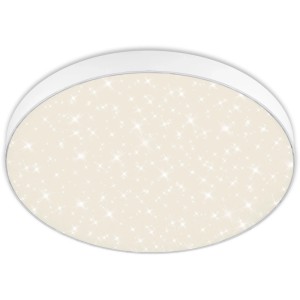 Plafonnier LED Briloner Flame Star, noir, Ø 38,7 cm avec effet ciel étoilé.