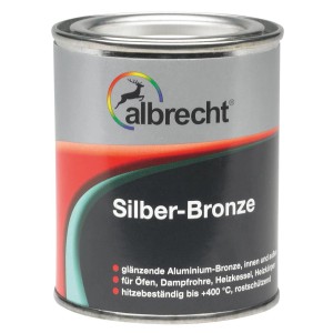 Dose Albrecht Silber-Bronze glänzend, 125ml, für Metall, hitzebeständig und rostschützend.